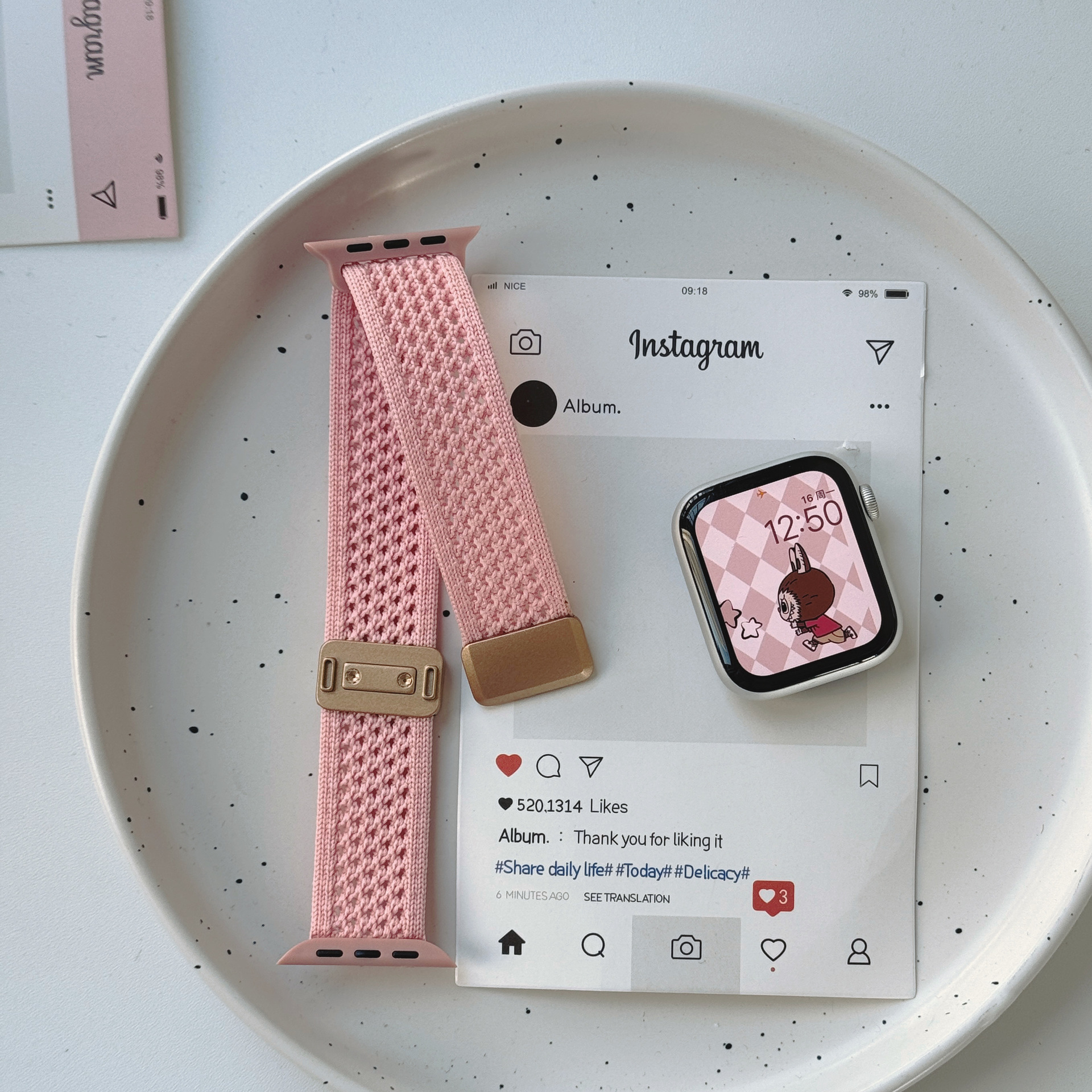 35g Weight Apple Smart Watch Magnetic Strap Classification Nylon Material Solid Color Pattern Fashion style Style Fashion Style Solid Color Apple Smart Watch Magnetic Strap 19