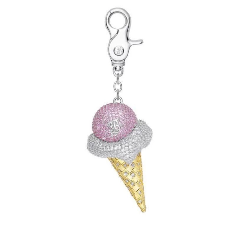 Vanness Style Sparkling Diamond Midsummer Dream Ice Cream Cone Keychain Versatile Bag Accessory Vanness Style Sparkling Diamond Midsummer Dream Ice Cream Cone Keychain Versatile Bag Accessory