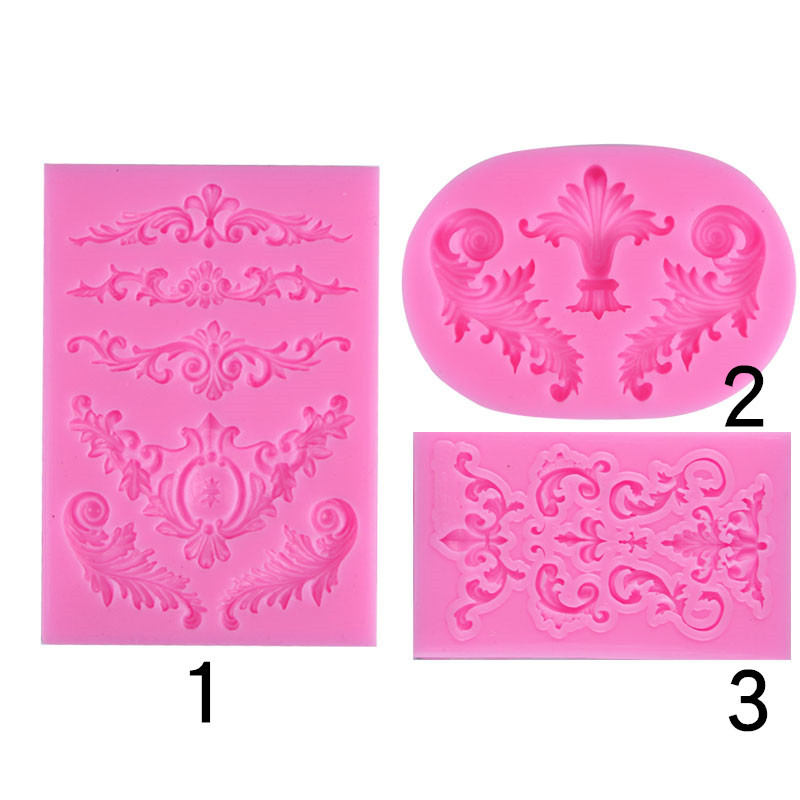 DIY decoración de la torta vendimia del cordón flor Vine Palacio alivio Totem forma fondant silicona molde arcilla chocolate