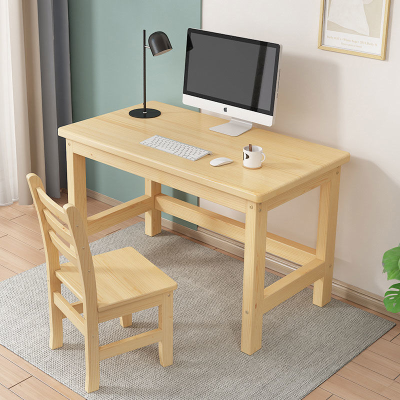 Solid Wood Computer Table Children's Study Table Writing Table and Chair Desk Simple Small Office Wooden Table Student Desk and Chair