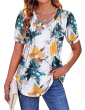 L 14984 V Neck Bubble Sleeve T-Shirt V�I�ް�T��