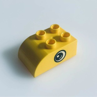 4-hole side arc with eyes large particle building block mechanical gear variable engineering technology parts compatible with Lego