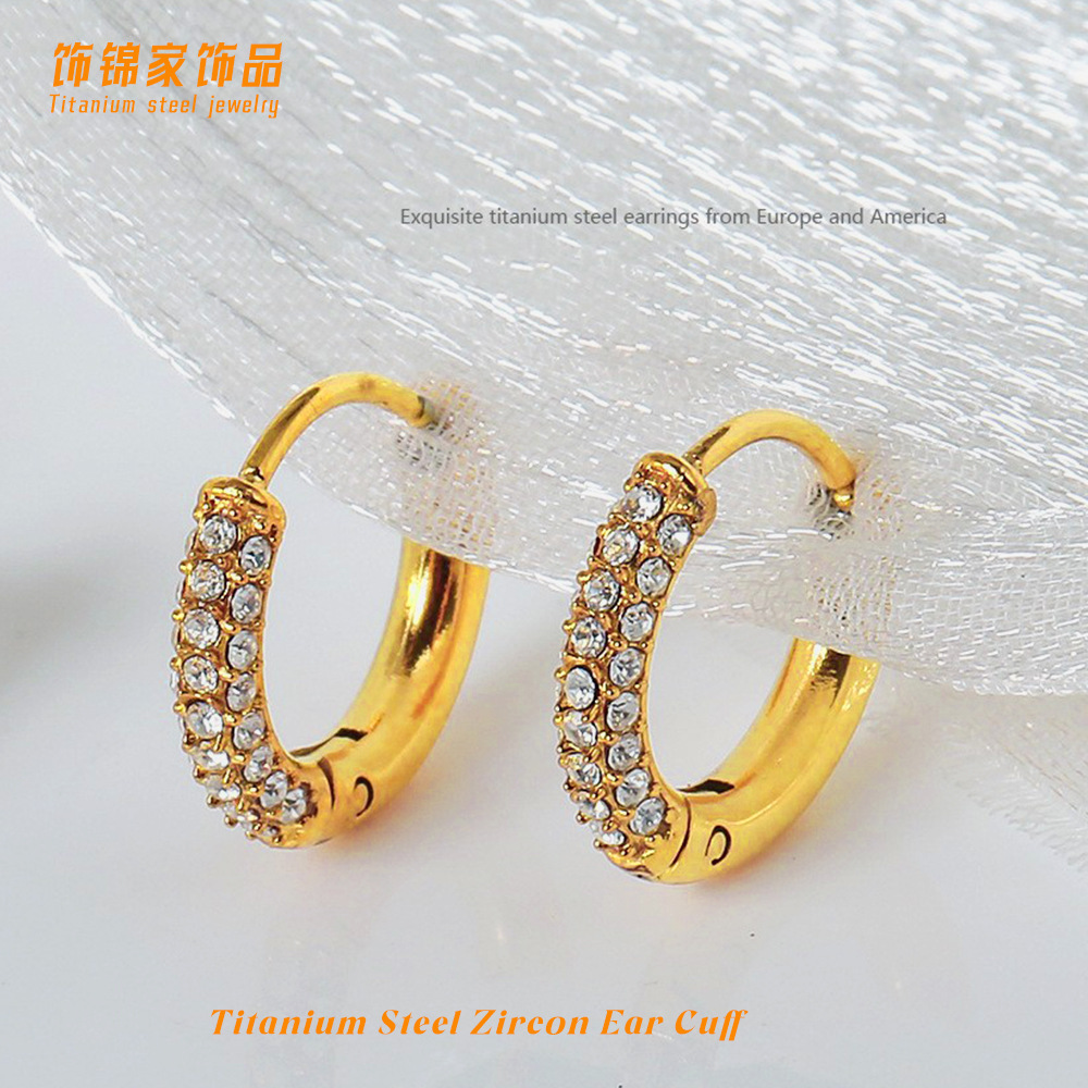 golden hoop earrings stainless steel