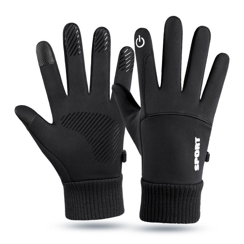 Guantes cálidos de invierno para hombres con pantalla táctil más terciopelo engrosado, impermeable, a prueba de viento, a prueba de frío y antideslizante, guantes de ciclismo en motocicleta al aire libre