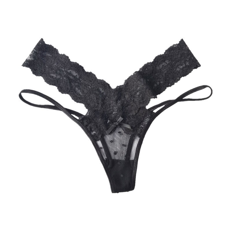 Women’s Lace V-Waist Cross-Back Low-Rise Briefs in White — detail image 12