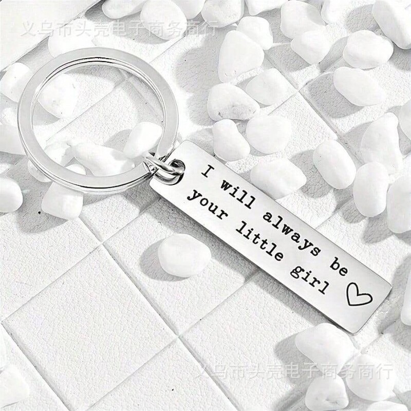 New Creative Stainless Steel Keychain for Dad and Stepfather Fashion Keychain Niche Personalized Metal Keychain