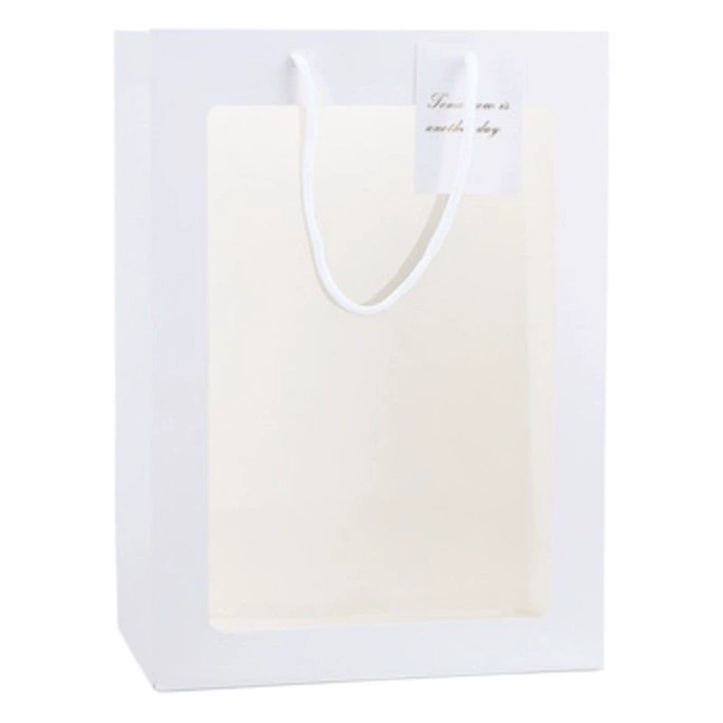 Прозрачная оконная сумка Свежий букет Подарочная сумка оконная портативная Подарочная сумка на День Святого Валентина ручная Подарочная сумка сумочка