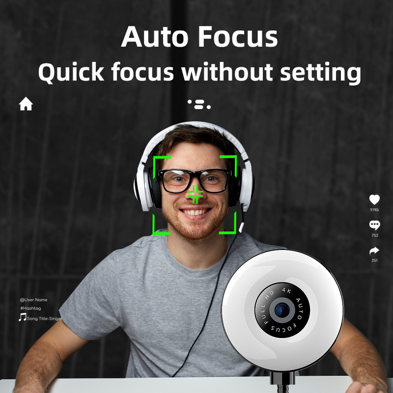 USBネットワークコンピュータカメラスマートライブ保護カバー4k 2k 1080p美顔補光ハイビジョンwebcam|undefined