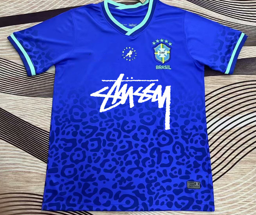 Stussy Jersey Brasil Flamengo Italia Edición conmemorativa Portugal París Francia Uniforme de fútbol
