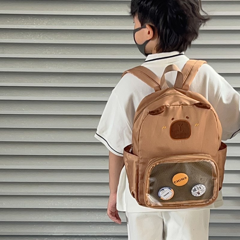 Jardín de infantes bebé mochila lindos Dolphin Kapibara mochila para niños y niñas nueva mochila transparente para niños