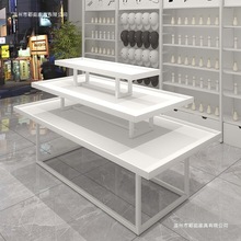 中岛展示柜母婴化妆品超市货架堆头精品三层流水台产品展示台鞋店