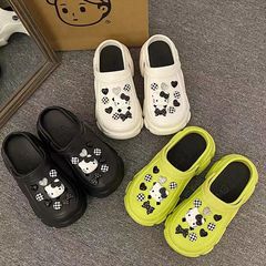 夏季洞洞鞋女外穿百搭時尚高幫拖鞋卡通防滑防臭學生女包頭鞋