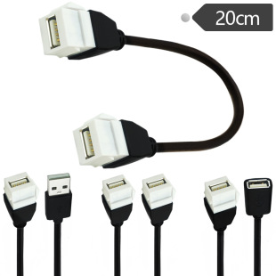 Usb2.0 Female with Buckle Panel Female Port Cable USB Wall Plug USB Direct Plug Panel Cable Usb2.0 with Cable Socket