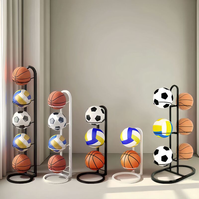 Ball storage rack for home use, basketball rack, children's indoor sports equipment, floor-standing foldable football display stand Ball storage rack for home use, basketball rack, children's indoor sports equipment, floor-standing foldable football display stand