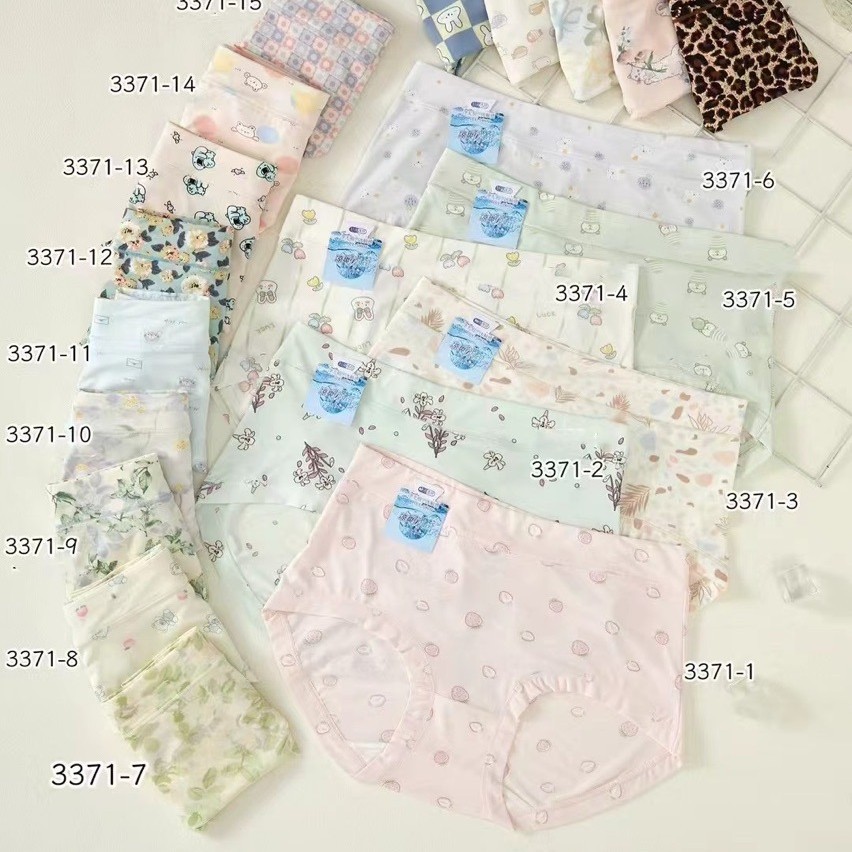 Die Lishu 3371 Cross-Border Floral Ice Silk Printed Underwear Women's Summer Cotton Crotch Silky Soft Sexy Briefs