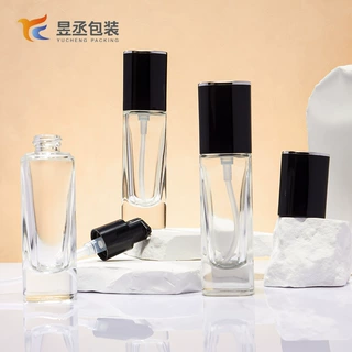可定制颜色30ml粉底液化妆品隔离乳液泵头玻璃香水瓶可换喷雾头