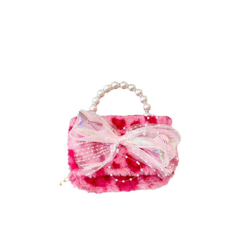 Otoño e invierno nuevo bolso de peluche para niños bolso de perla para niños bolso de mano cadena de moda coreana bolso de hombro para hombres y mujeres
