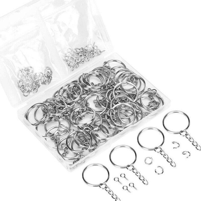 150PCs screw eye pin key ring set diy key chain handicraft decorations hot sale crafts