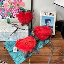 现货英国jellycat爱心包单肩斜挎趣味心形包包红色毛绒玩偶公仔女
