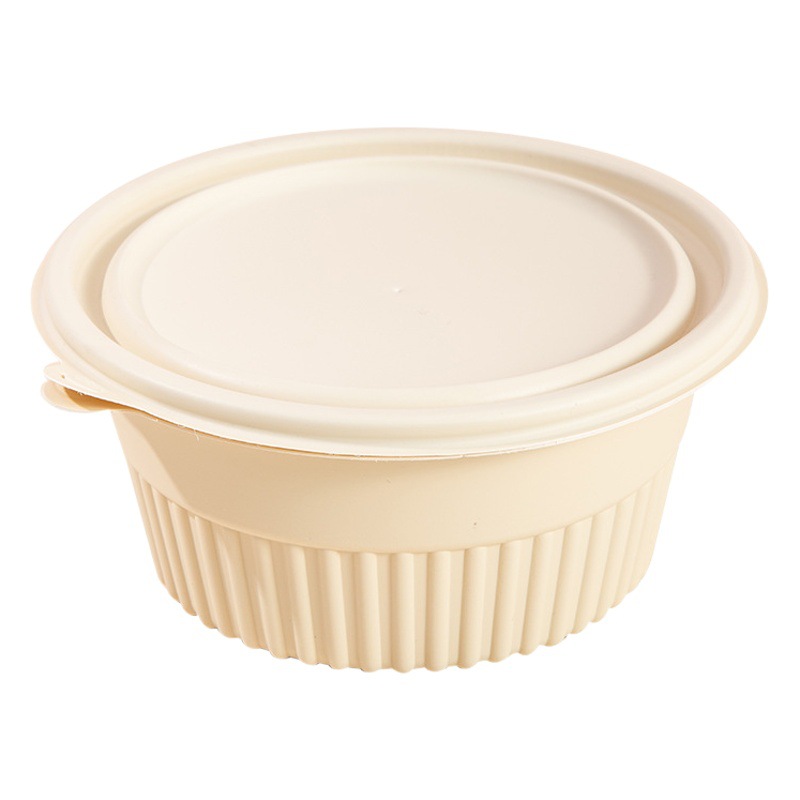 Almidón de maíz redondo tazón desechable para llevar caja de embalaje fideos sopa tazón degradable caja de almuerzo
