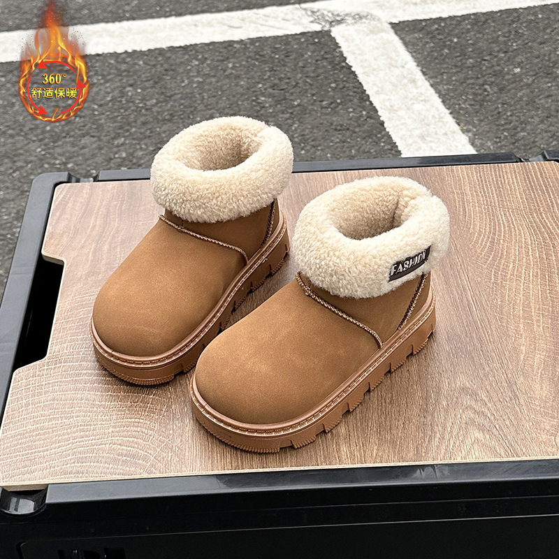 Botas de nieve de niñas con botas de veludo gruesas en invierno 2025 nuevos zapatos de algodón para niños botas de algodón cálidas para niños image 4