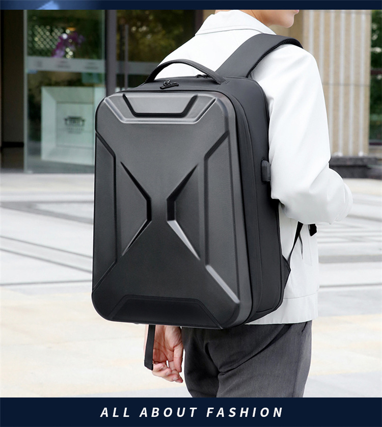 A new cross-border hard-shell business backpack with large capacity and multiple functions, a 17-inch computer bag for commuting and business trips, and a high-end feel on both shoulders undefined