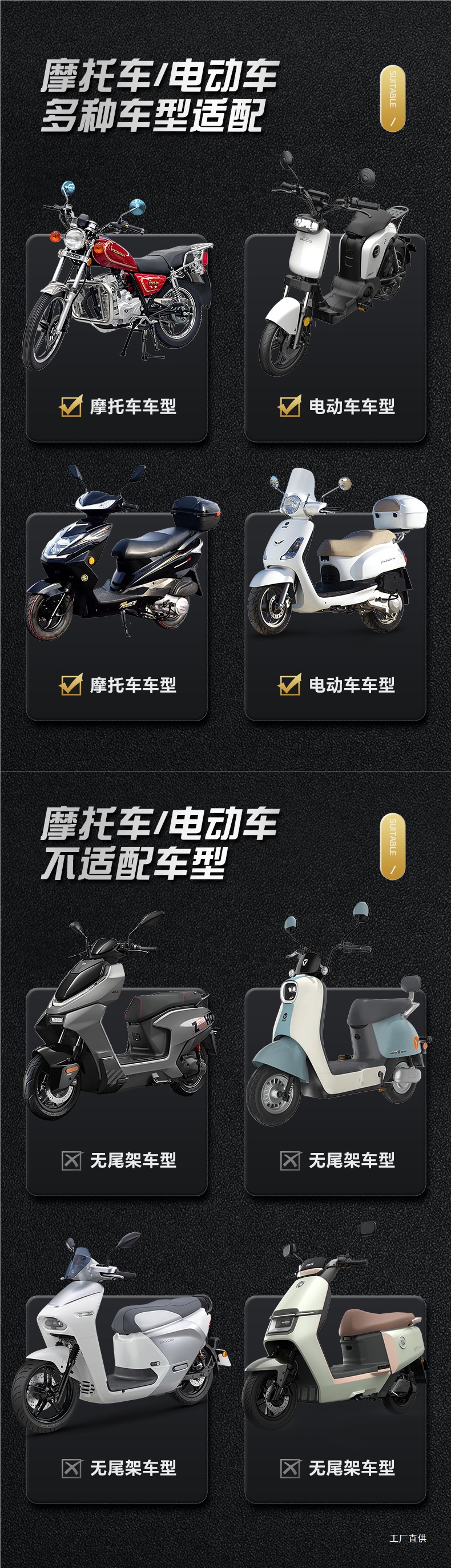 Motorcycle Electric Vehicle Rear Trunk 304 Stainless Steel Waterproof Delivery Box Universal Tool Peihui