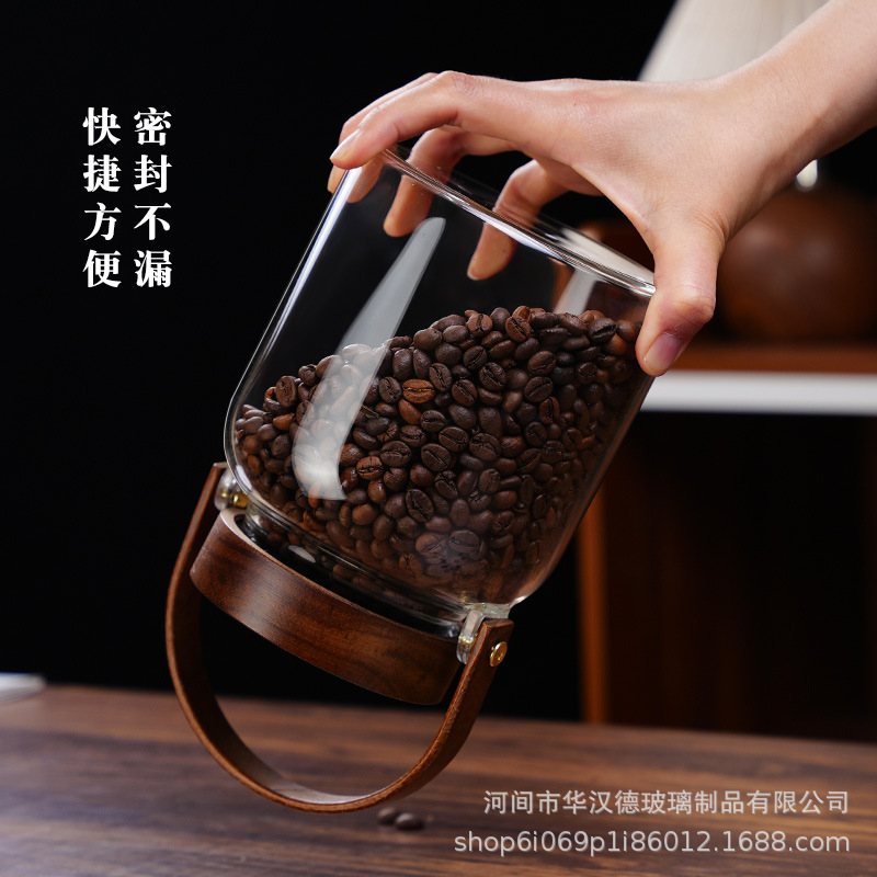 tanque de almacenamiento de cáscara de naranja con viga de elevación, tanque de sellado de vidrio de alto silicio de silicio, tanque de café, botella de vidrio de licor, jarra de té