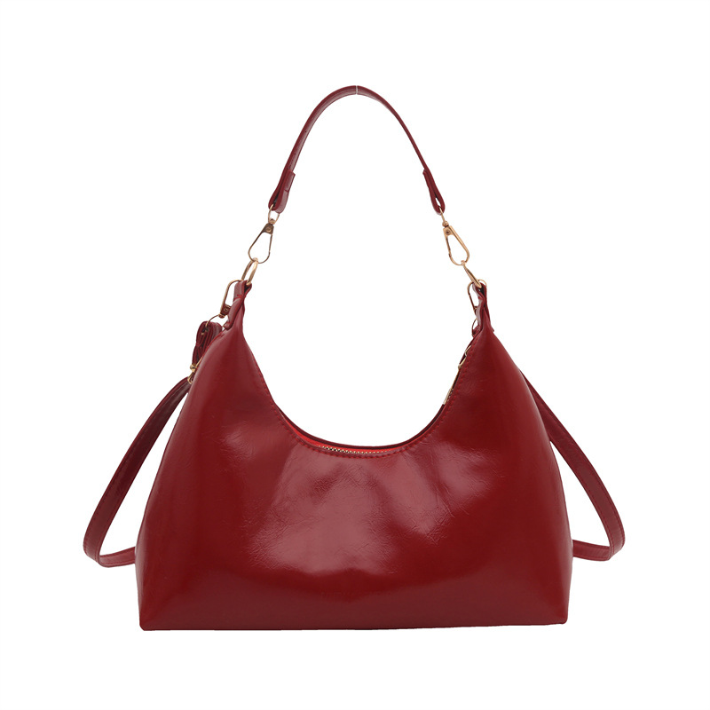 2024 nuevo invierno retro ocio de gran capacidad hombro axilar inclinado bolso de tela de piel de cera de aceite