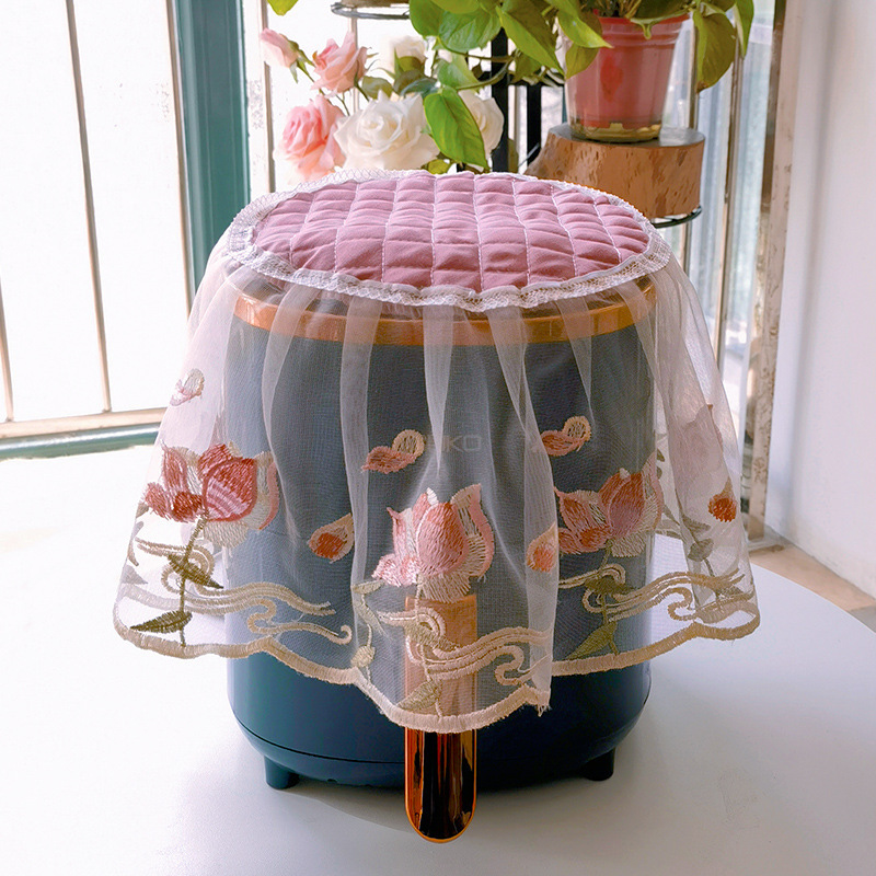 空気フライヤーカバー家庭用電気防塵カバータオルレース刺繍飾りキッチン油煙防止ほこり|undefined