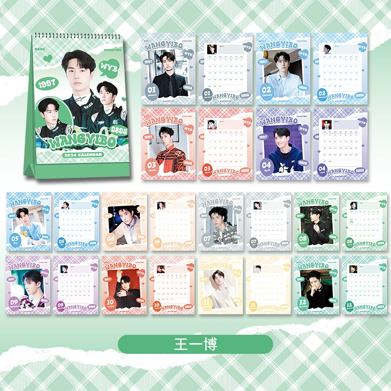 Double-sided high quality desk calendar, 2024 years