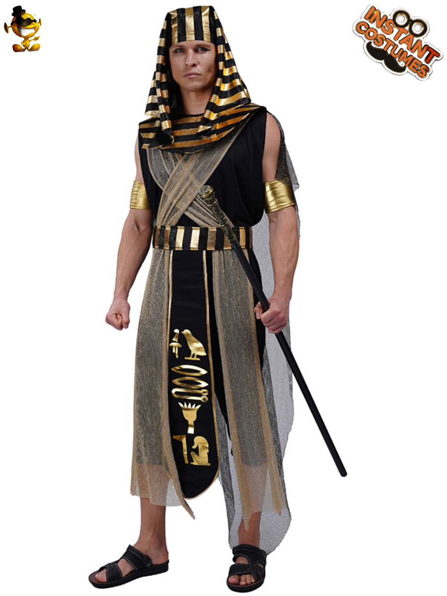 Halloween adulto gran macho antiguo faraón egipcio traje rey egipcio Cosplay traje del funcionamiento de la etapa
