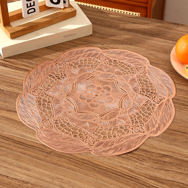 Amazonas romántica flor francesa almohadilla de PVC rosa creativa alta sensación de lujo ligera almohadilla de aislamiento térmico del restaurante