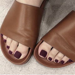 Factory Direct Sale Short Simple Toe Nail Nail Art Sticker Versatile Solid Color Mat Lilac Red Toe Nail Nail Wear Decorative Nails