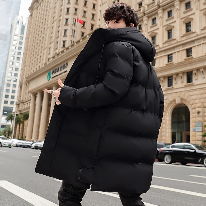 Abrigo de algodón acolchado de los hombres de longitud media de invierno más el tamaño abajo abrigo de algodón acolchado engrosado cálido Chaqueta de algodón acolchado impreso Comercio exterior al por mayor