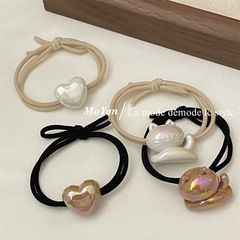Cute & Minimalist Hair Tie for Women, Internet-Famous Elegant Hairband, Stylish Heart-Shaped Elastic for Tying Up Hair