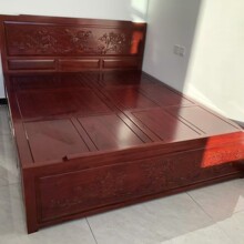 老榆木实木床复古家具雕花双人床家用主卧木床民宿古典家具中式床