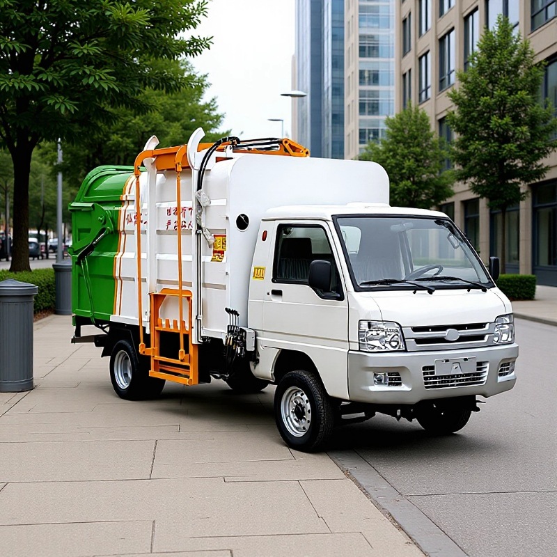 电动挂桶垃圾车自装卸物业垃圾清运车新能源六轮压缩运输车