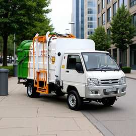 电动挂桶垃圾车自装卸物业垃圾清运车新能源六轮压缩运输车