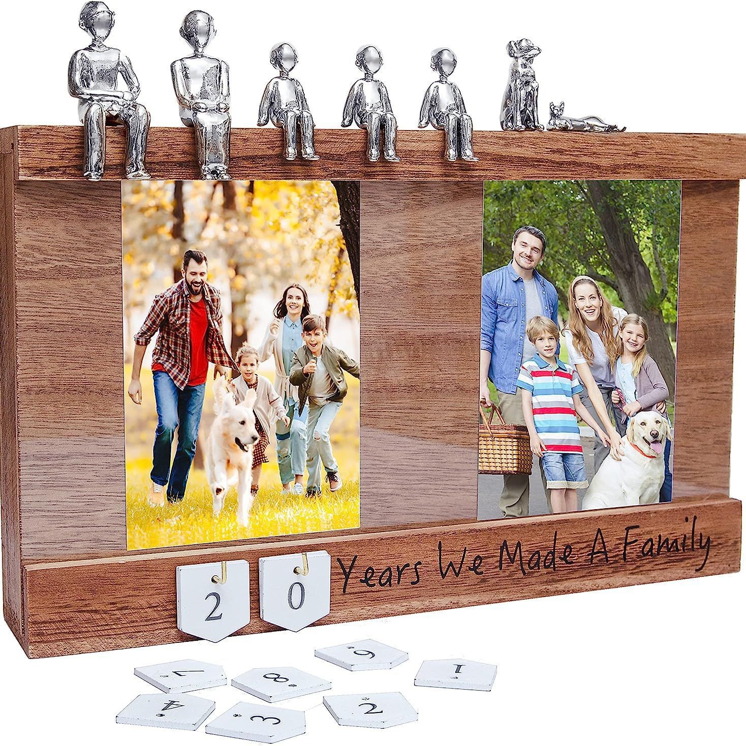 Familia creativa nuevo amor de madera sinuoso Marco de Fotos decoración marco de fotos conmemorativo colgante de pared marco de fotos de madera decoración colgante