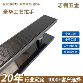 定制酒店包厢大门拉手 双开玻璃门中式仿古把手欧式皮革大门拉手