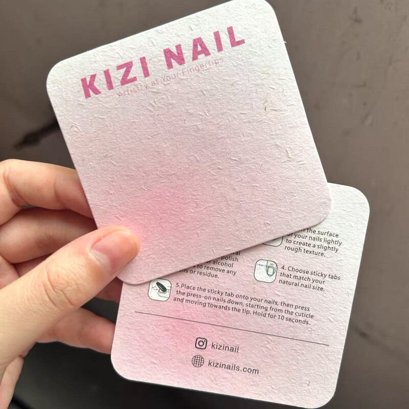 Pink gradient wearing nail card nail art display cardboard light luxury background art paper instructions wholesale design