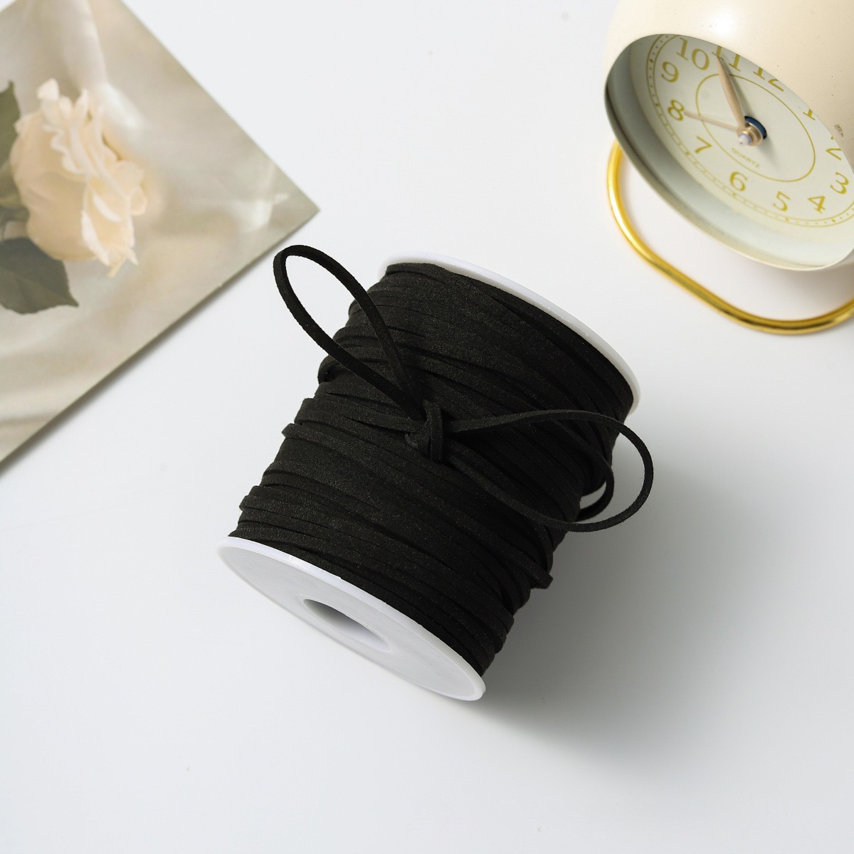 Flower Shadow lana de estilo coreano con cuerda de cuero cuerda de terciopelo de doble cara con cuerda de piel de deerskin DIY material de embalaje de flores tejidas a mano