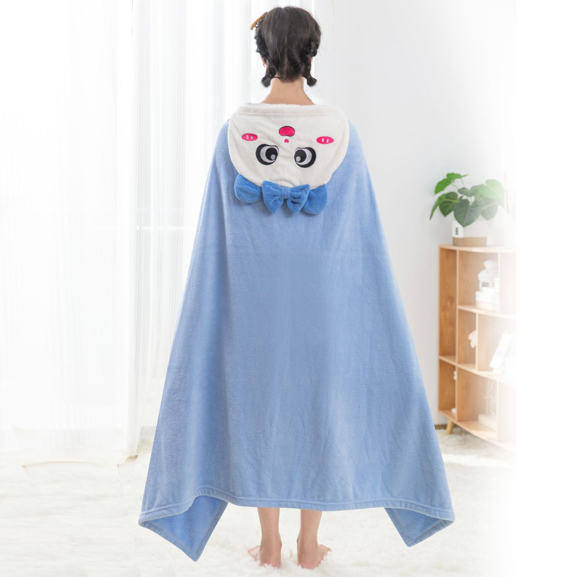 Toalla de baño para niños de dibujos animados capa para adultos con capucha para hombres y mujeres, los niños grandes pueden usar una bata de baño de secado rápido que absorbe agua, baño con capucha