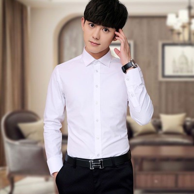 Autumn and winter shirt Plush thickening Self cultivation shirt business affairs go to work shirt Long sleeve Groom