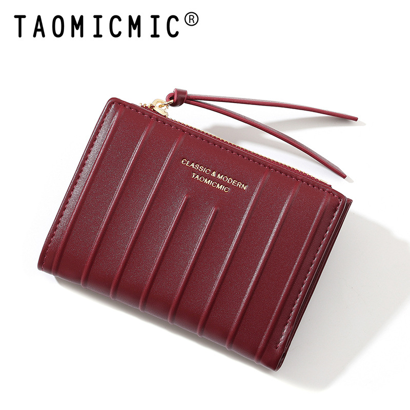 26 años de nuevo comercio exterior de alto nivel dos plegables cremallera bolsa de cambio de moda mujer gran capacidad bolsa de tarjetas PU