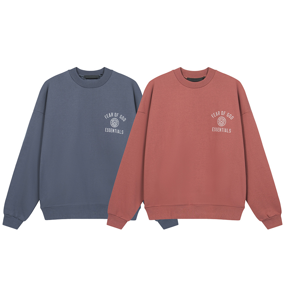 24FW nuevo FOG ESSENTIALS letra impresa para hombres y mujeres cuello redondo suelto overcoat