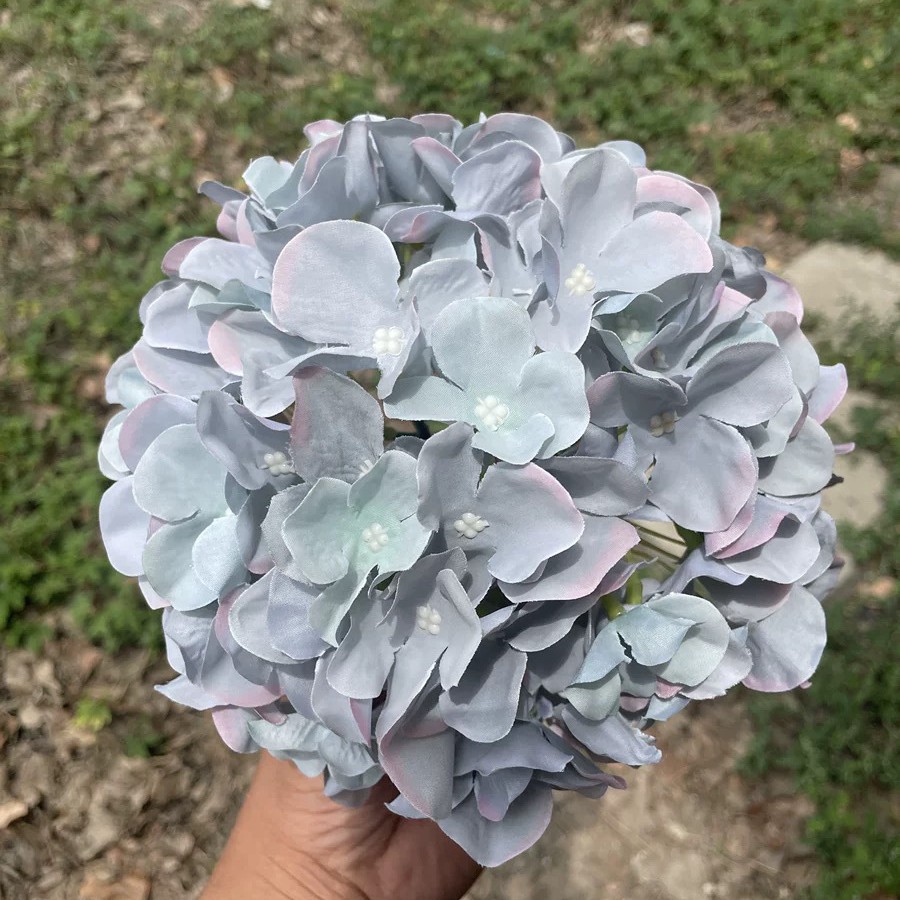 90 조각 꽃 수국 꽃 짙은 녹색