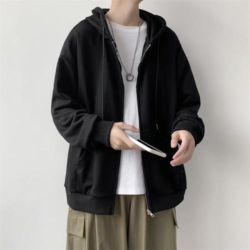 Men's cardigan sweatshirt autumn Korean version versatile casual hooded top BF style loose student sports coat