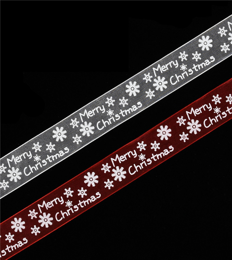 Transfronteriza AliExpress letras impresas cinta de Navidad árbol de Navidad material de decoración de embalaje de regalo cinta de copo de nieve